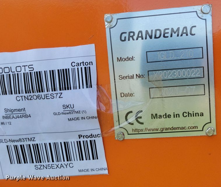 image for item DP1317 2023 Grandemac 1GLD-210 rototiller