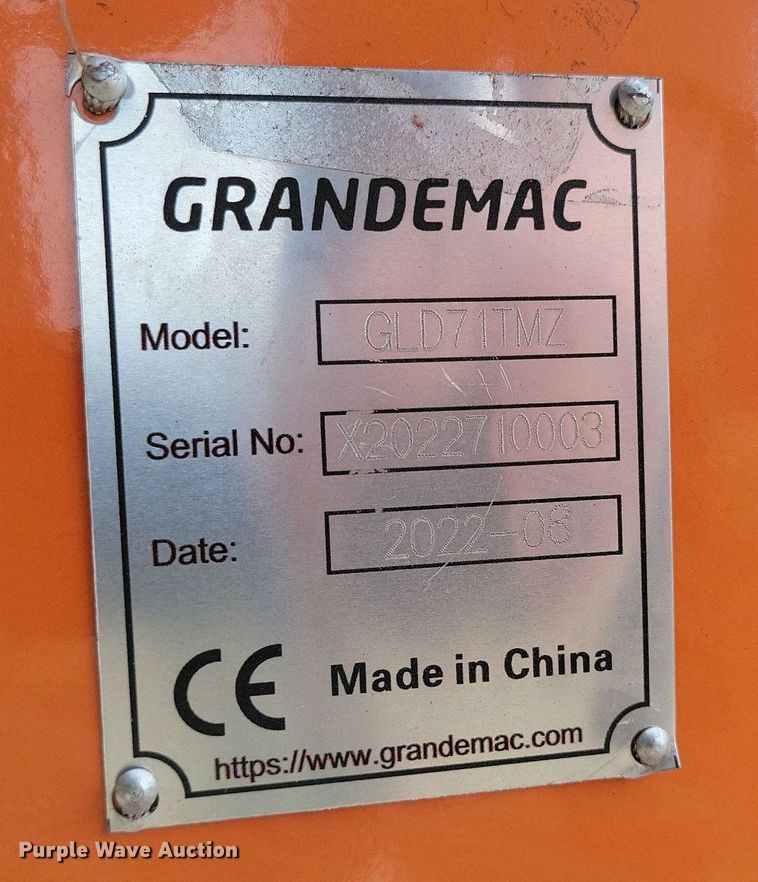 image for item DP1318 2022 Grandemac GLD-180 rototiller