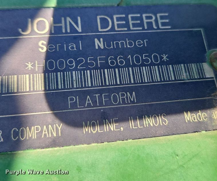 image for item EI3665 John Deere 925 flex head