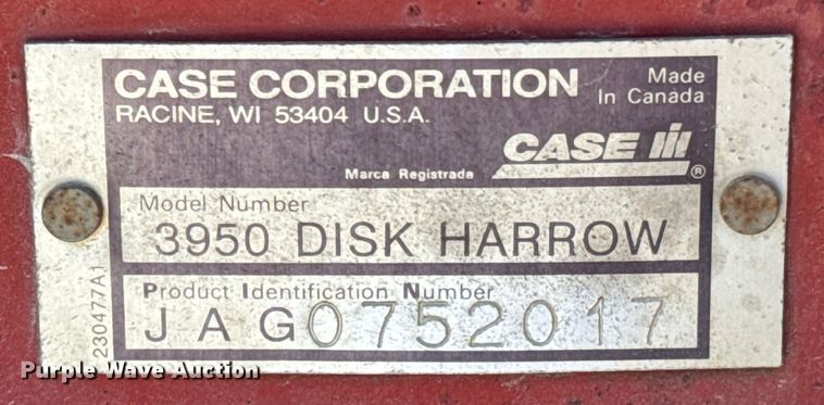 image for item ND9143 Case IH 3950 tandem disk