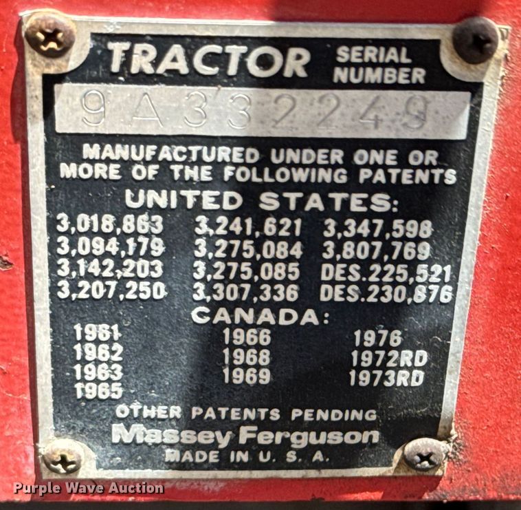 image for item ND9168 1980 Massey Ferguson 245 tractor