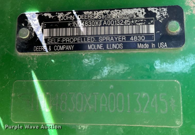 image for item NH9091 2011 John Deere 4830 sprayer