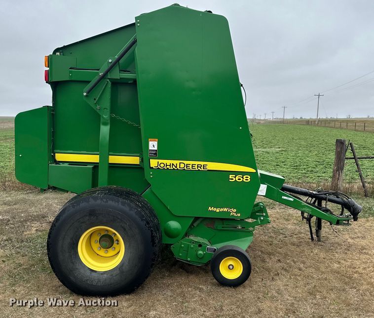 image for item OE9022 2012 John Deere 568 Mega Wide Plus round baler