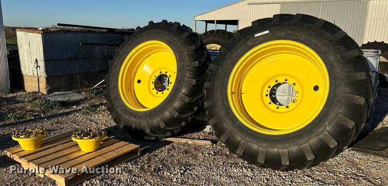 image for item OF9369 (2) 18.4-38 dual tires and hubs