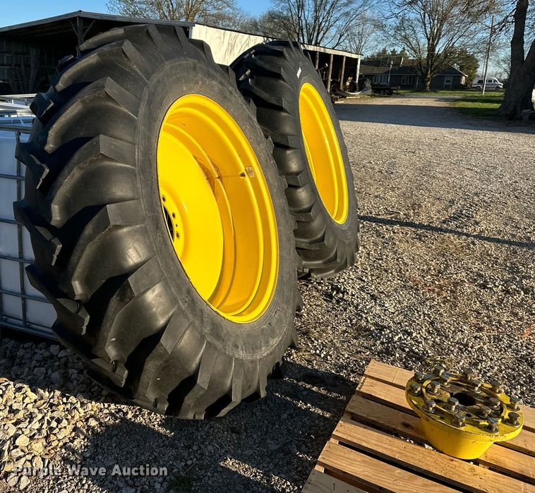 image for item OF9369 (2) 18.4-38 dual tires and hubs