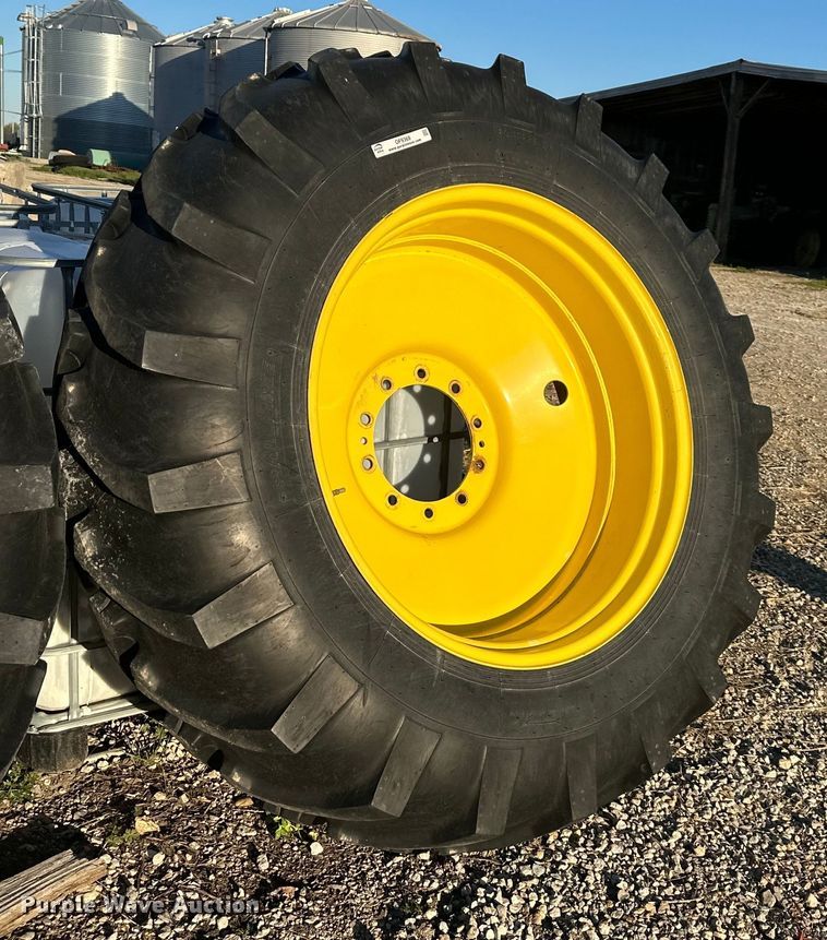 image for item OF9369 (2) 18.4-38 dual tires and hubs