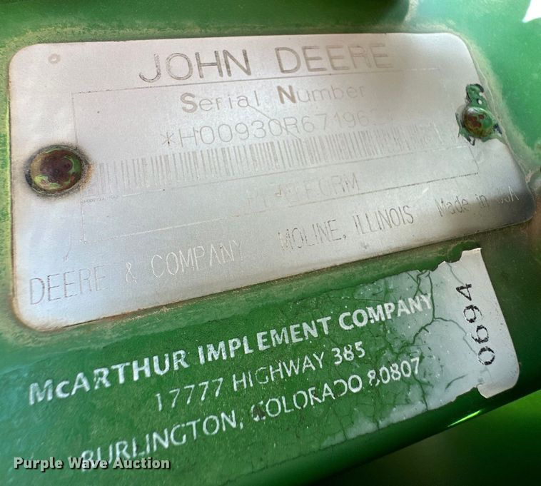 image for item OI9342 John Deere 930 rigid head