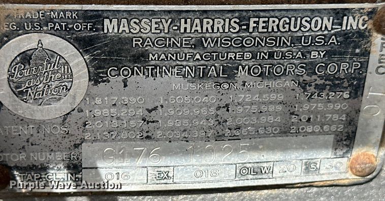 image for item OI9347 1958 Massey Ferguson 65 tractor