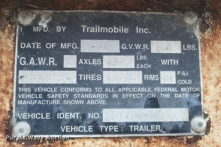 image for item DO4894 1993 Trailmobile  dry van trailer