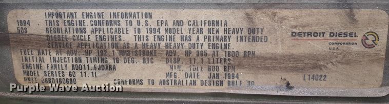 image for item DP2772 1994 Freightliner  vacuum truck