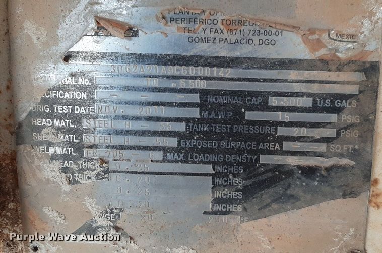 image for item DP2783 2012 Carrocerias Gallegos tank trailer