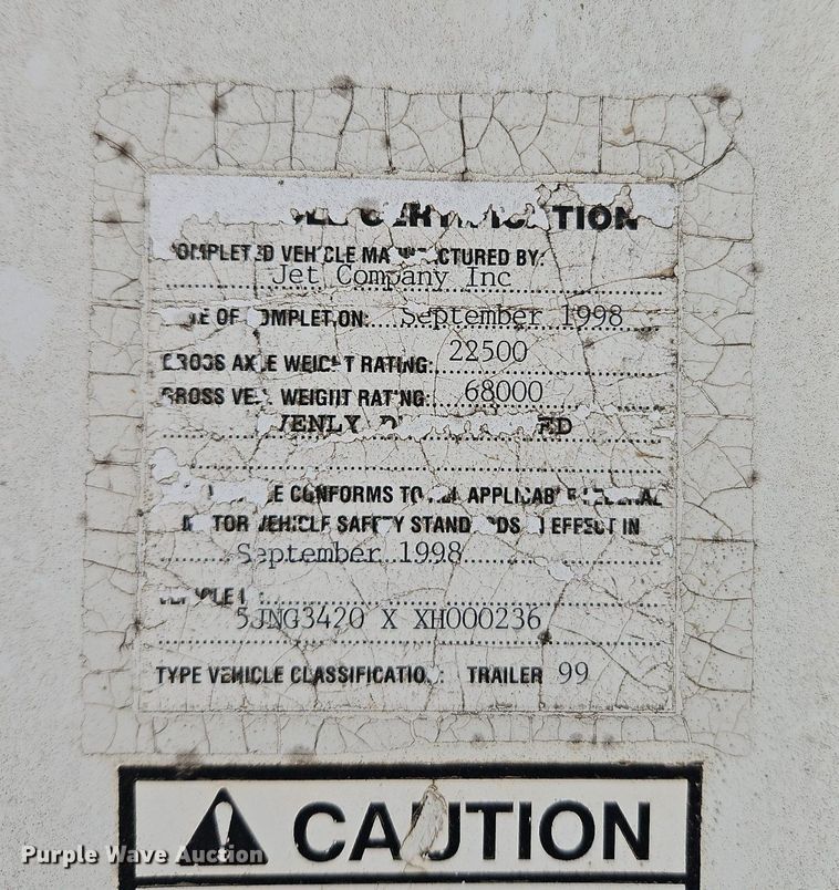 image for item EI3667 1999 Jet grain trailer