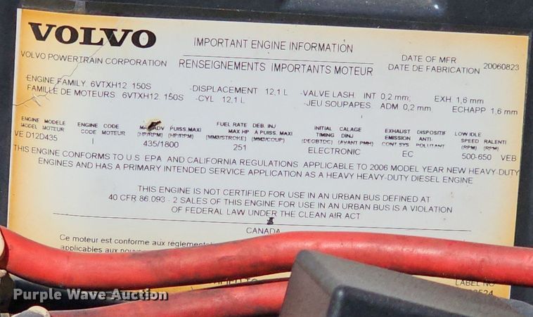 image for item EJ6206 2007 Volvo  VN semi truck