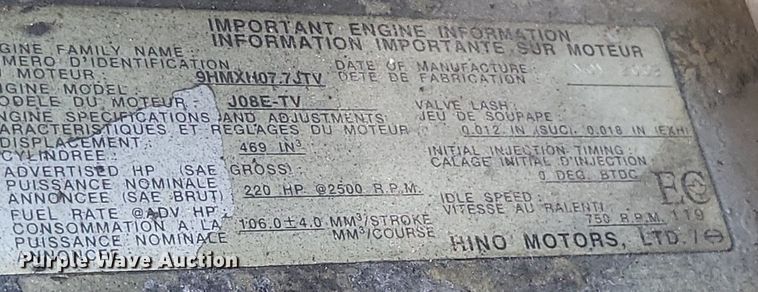 image for item EJ7909 2010 Hino 268 box truck