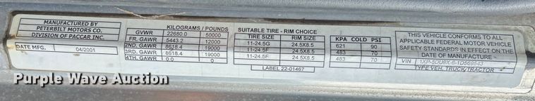 image for item EK4159 2001 Peterbilt 379 semi truck