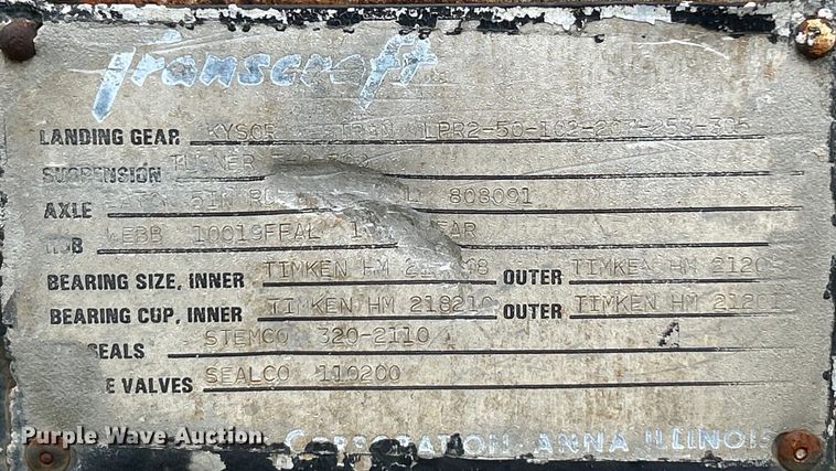 image for item EK4386 1989 Transcraft drop deck equipment trailer