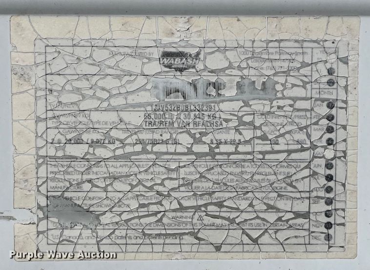 image for item LD9368 2011 Wabash RFALHSA refrigerated van trailer