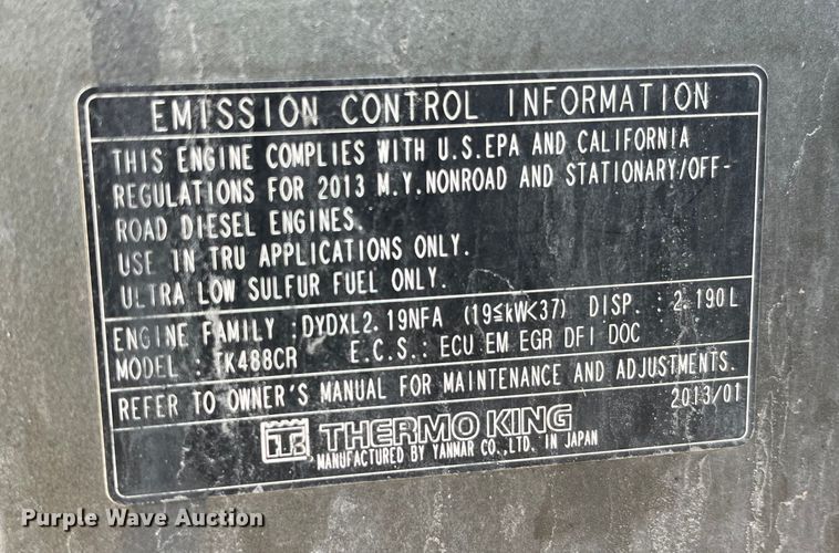 image for item LD9370 2014 Wabash refrigerated van trailer