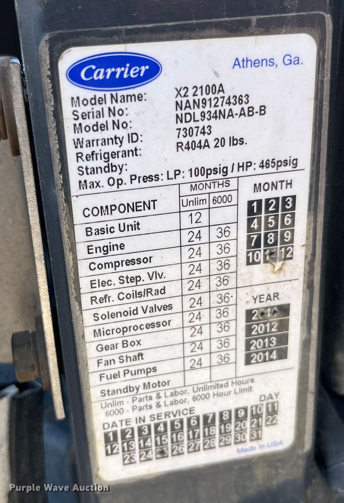 image for item LD9371 2012 Great Dane SUP-1114-31053 refrigerated van trailer