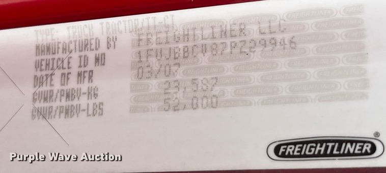 image for item LD9387 2007 Freightliner  CST120 semi truck