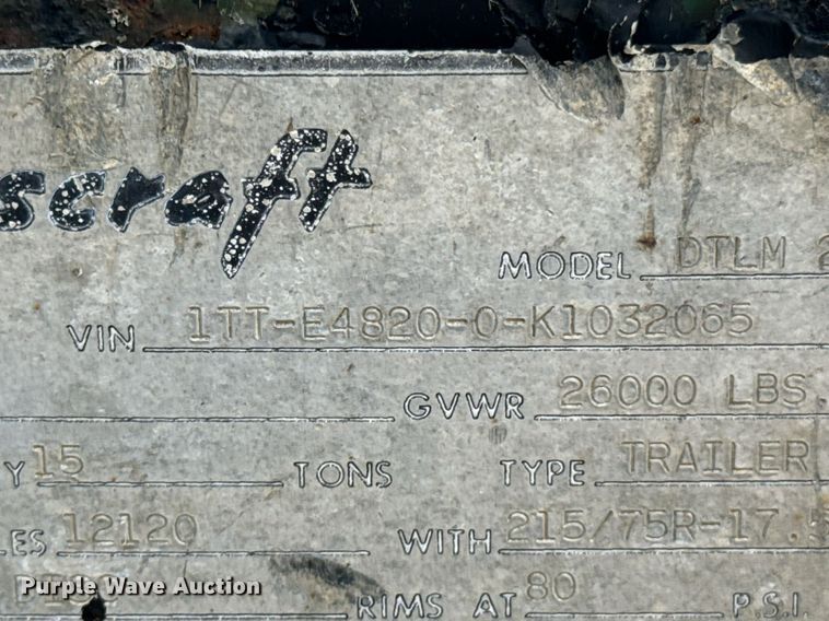 image for item OJ9487 1989 Transcraft DTLM 22-48 drop deck trailer