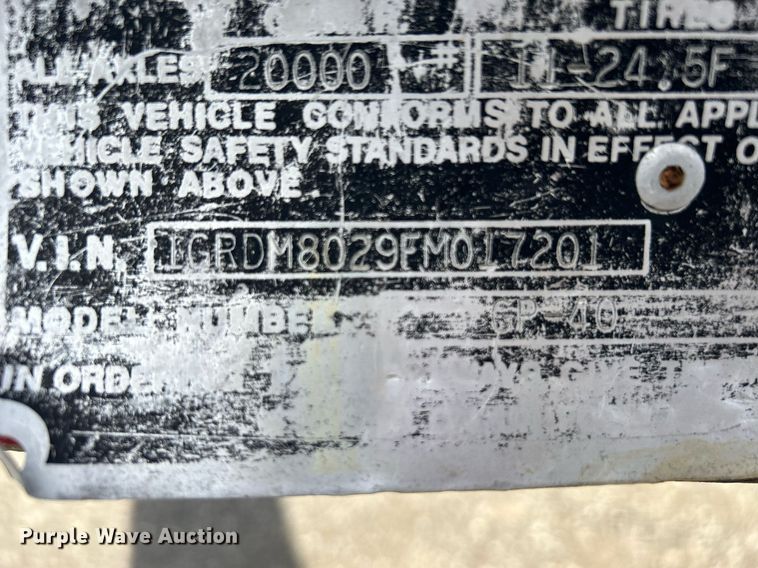 image for item OM9205 2015 Great Dane GP40 side curtain trailer