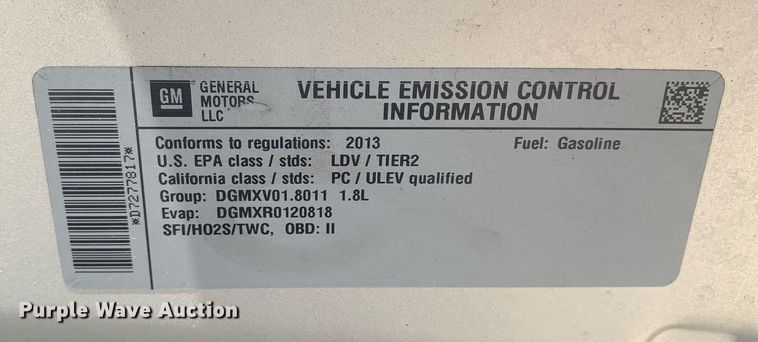 image for item DM7753 2013 Chevrolet  Cruze 