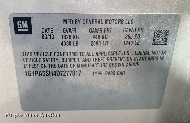 image for item DM7753 2013 Chevrolet  Cruze 