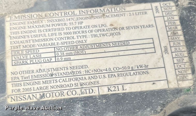 image for item DO1080 Nissan 50 forklift