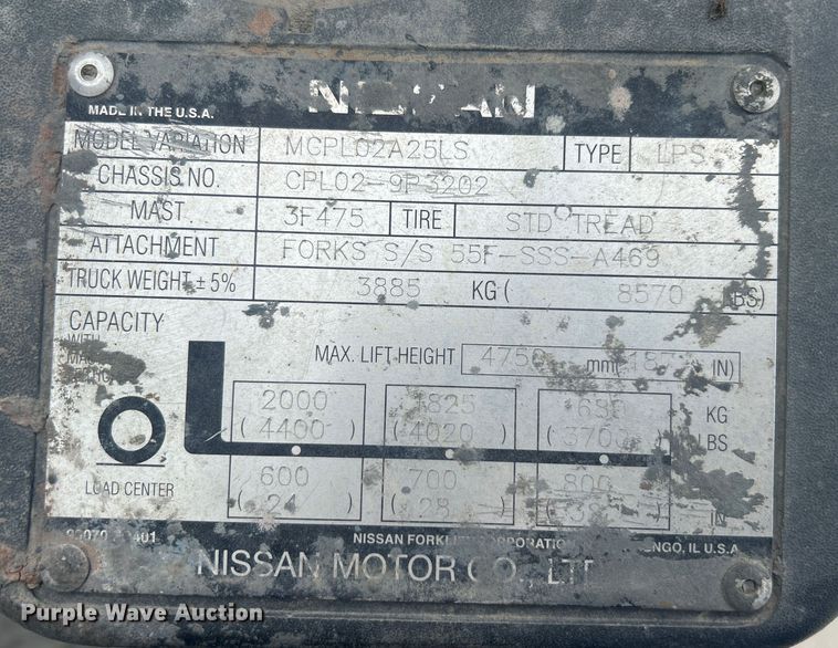 image for item DO1080 Nissan 50 forklift