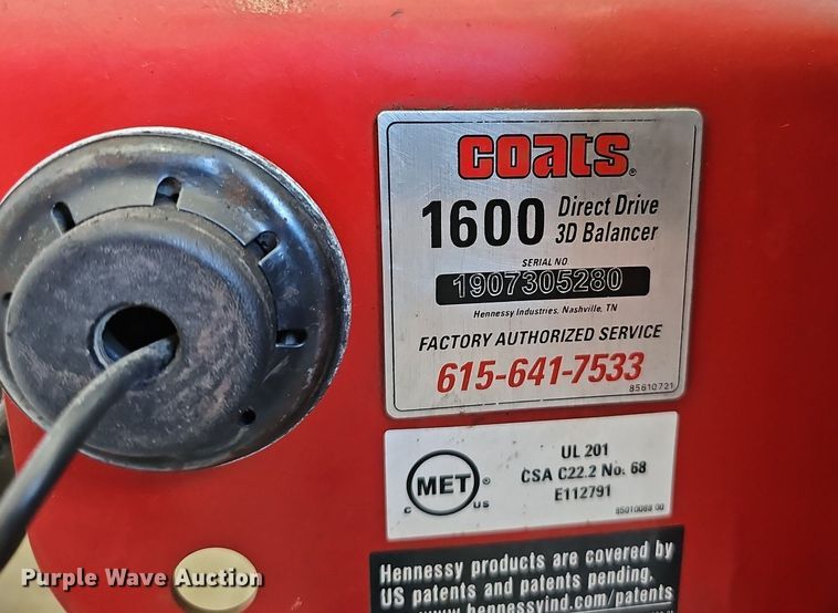 image for item DP0829 Coats 1600 Direct Drive 3D  tire balancer