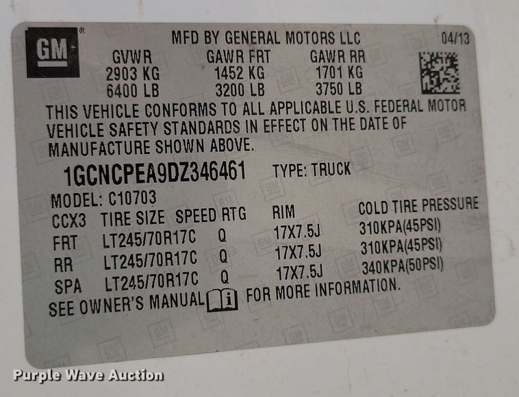image for item DP1316 2013 Chevrolet  Silverado 1500 pickup truck