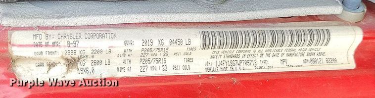 image for item DP1340 1998 Jeep Wrangler  SUV