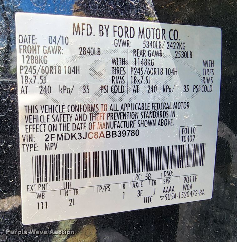 image for item DP1346 2010 Ford Edge SEL SUV