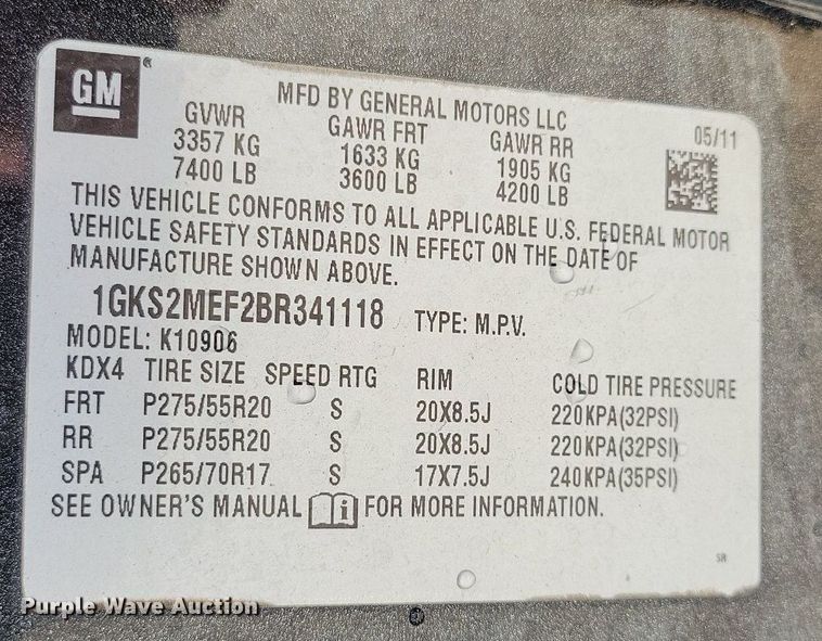 image for item DP1347 2011 GMC Yukon Denali XL SUV