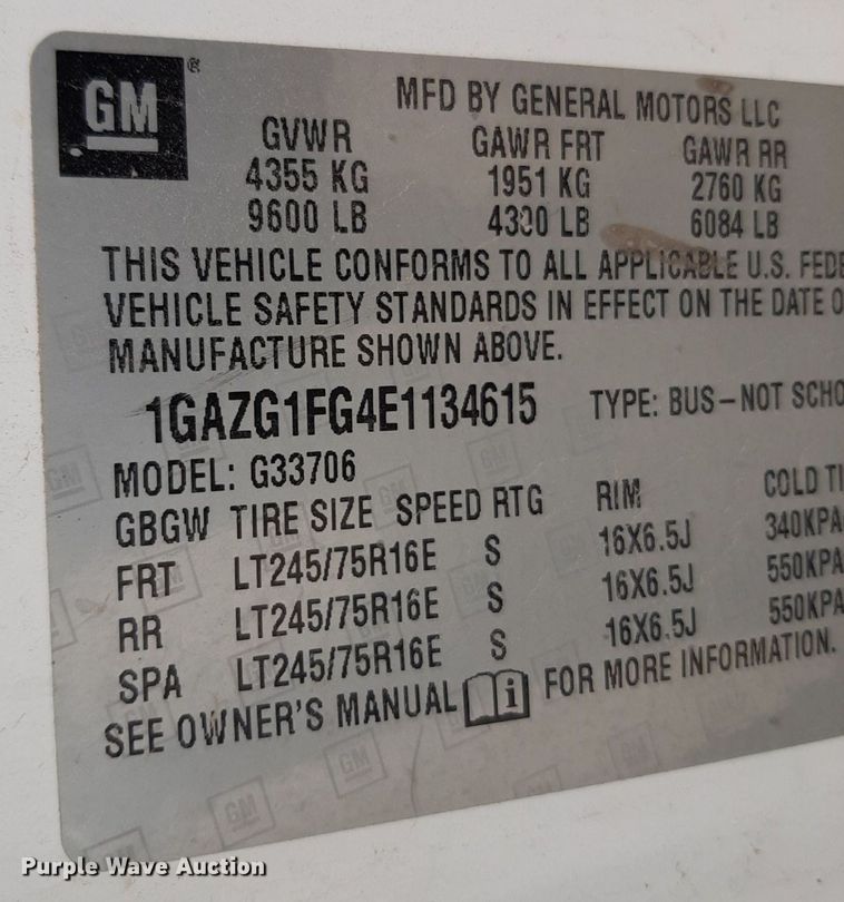 image for item DP2759 2014 Chevrolet Express 3500 van