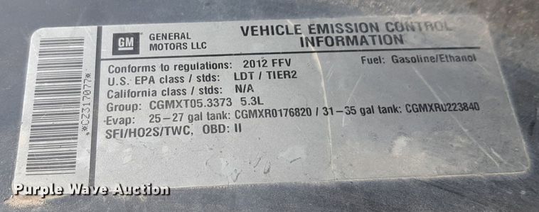 image for item DP2769 2012 Chevrolet  Silverado 1500 Ext. Cab pickup truck