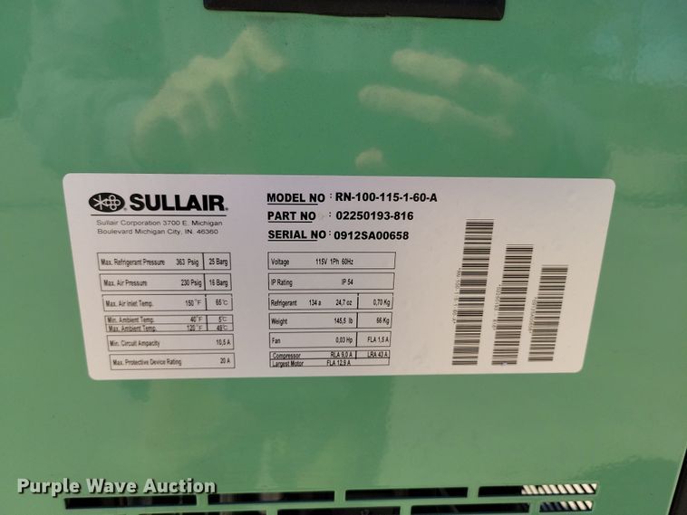 image for item DR7993 2012 Sullair ST1500 air compressor