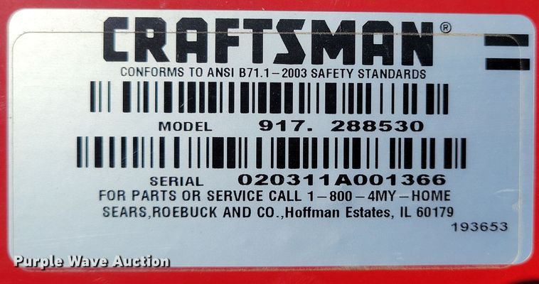 image for item DR7994 Craftsman YT3000 lawn mower