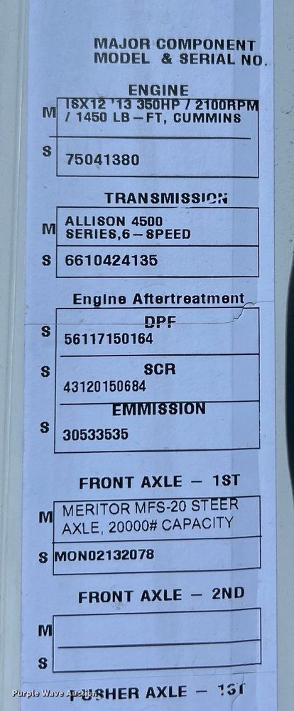 image for item EG1369 2016 Autocar  ACX Xpeditor refuse truck