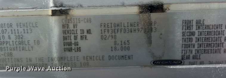 image for item EG1426 1998 Freightliner  FL50 scissor lift truck 