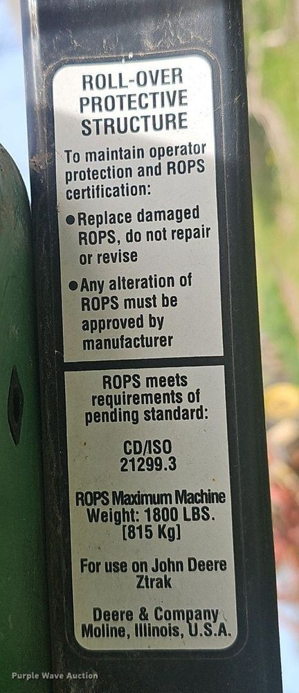 image for item EJ6272 John Deere Z520A ZTR lawn mower