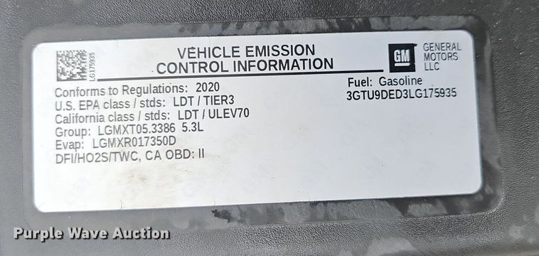 image for item EJ6277 2020 GMC  Sierra 1500 Crew Cab pickup truck