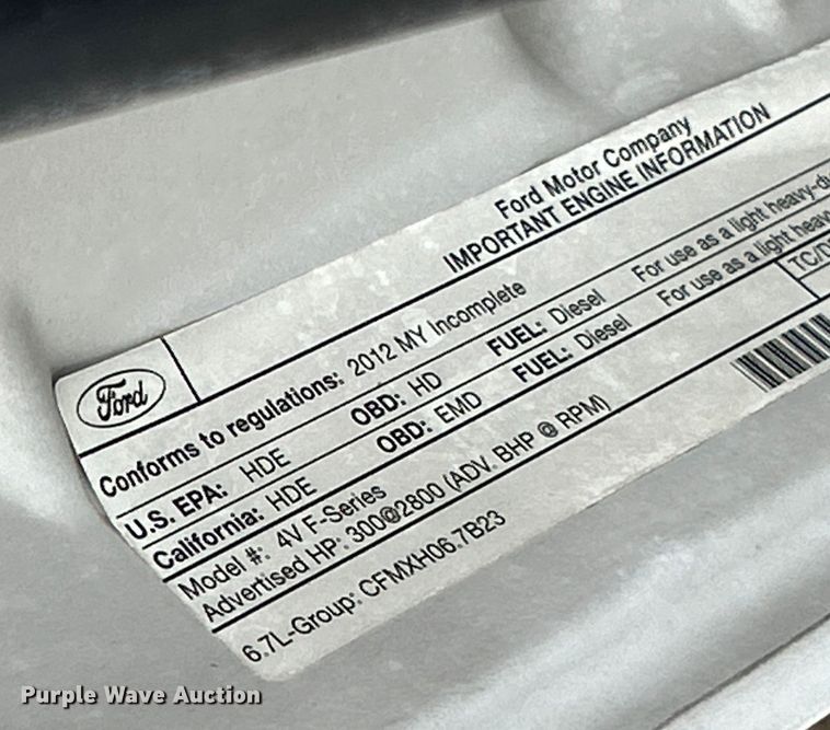 image for item EK4257 2012 Ford F450 XL Super Duty utility / service truck