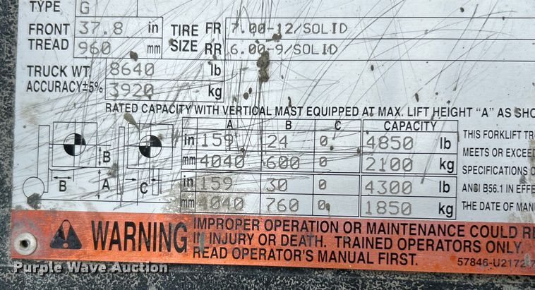 image for item EK4433 2005 Toyota 7FGU25 forklift