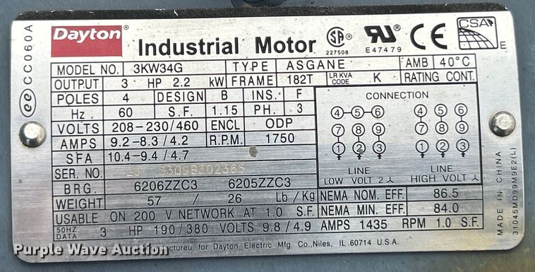 image for item EK4468 Quincy QC03008D00086 air compressor