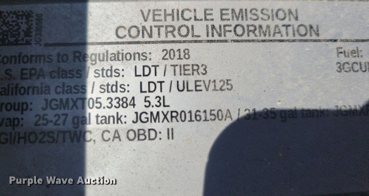 image for item LC9956 2018 Chevrolet  Silverado 1500 Crew Cab pickup truck