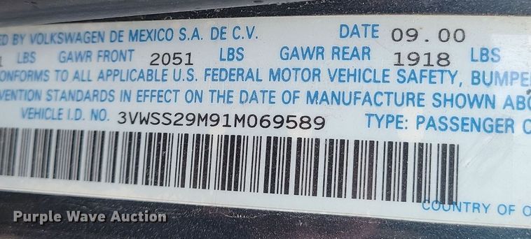 image for item LC9967 2001 Volkswagen Jetta 