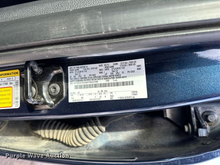 image for item LR9290 2015 Ford  F150 XLT SuperCrew pickup truck