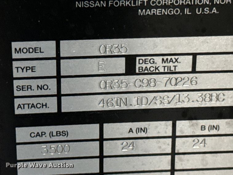 image for item ND9167 Nissan OR35 order picker